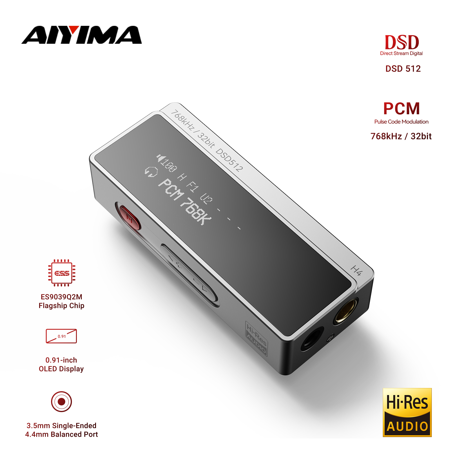 Es9018 Dac - AIYIMA H4 HIFI Amplifier Headphone Portabel
