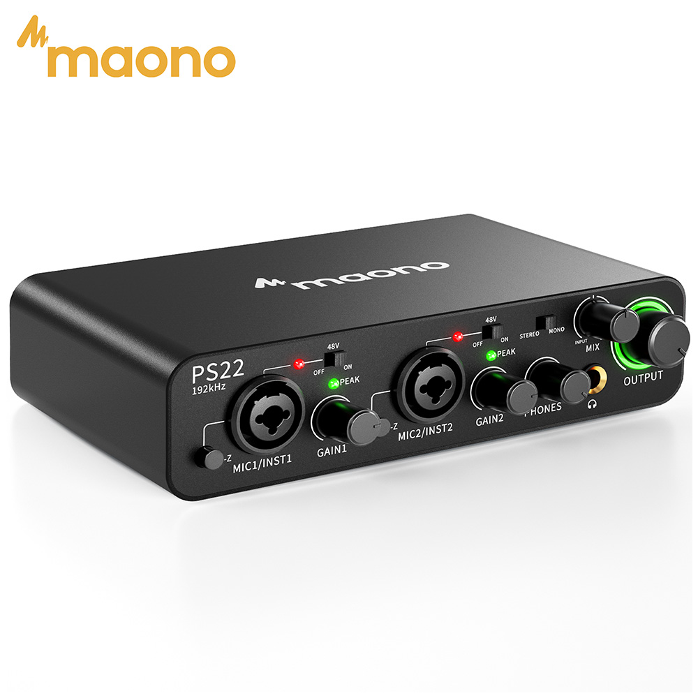 Condenser Microphone Kit - Antarmuka Audio USB MAONO-PS22 untuk PC,60dB