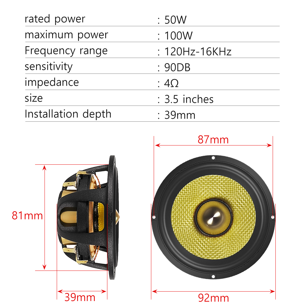2pcs Speaker Mid-Range 3.5-inc - Speaker Driver ulasan dan harga