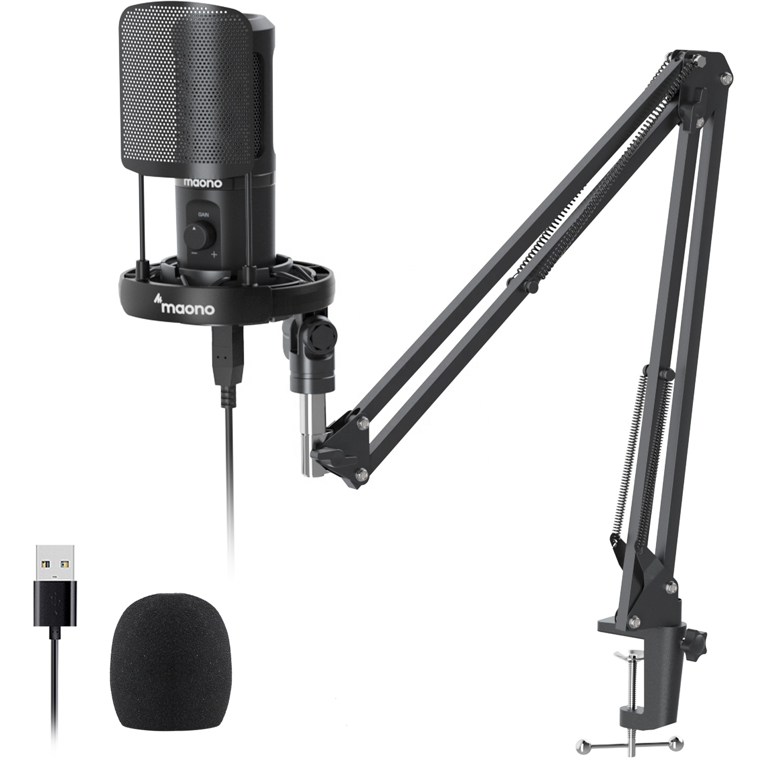 Kit Mikrofon Profesional MAONO - Condenser Microphone Kit ulasan dan harga