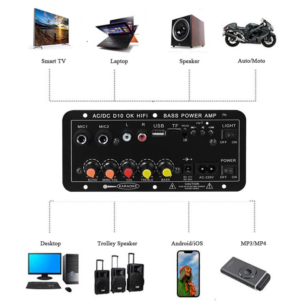 D10 Papan Amplifier Bluetooth  - Speaker Driver ulasan dan harga